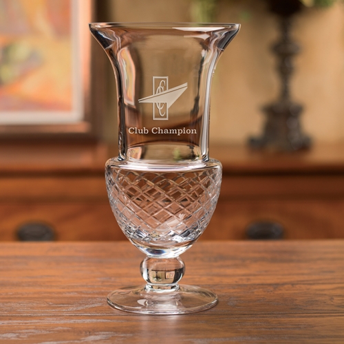 LVH Small Trophy Vase 10\ Dimensions:  9 1/2\ x 5\ 

Materials:  Handblown non-lead crystal


